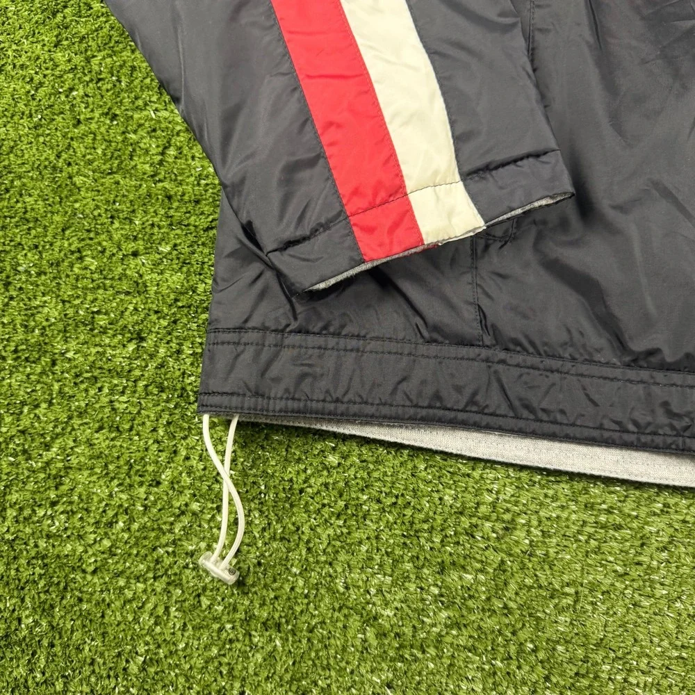Weather Tamer Mens Hooded Windbreaker Jacket Black Red White Colorblock Size M